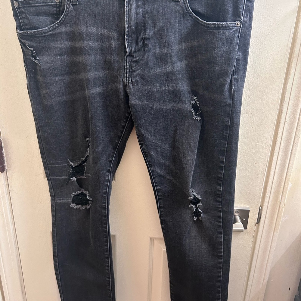 American Eagle Outfitters Dark Gray Distressed Skinny Jeans
